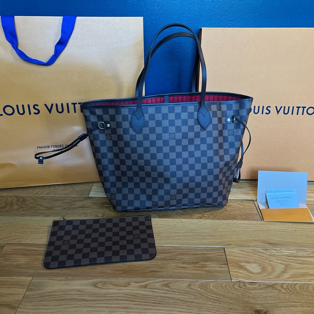 Louis Vuitton Neverfull MM Damier Ebene with pouch